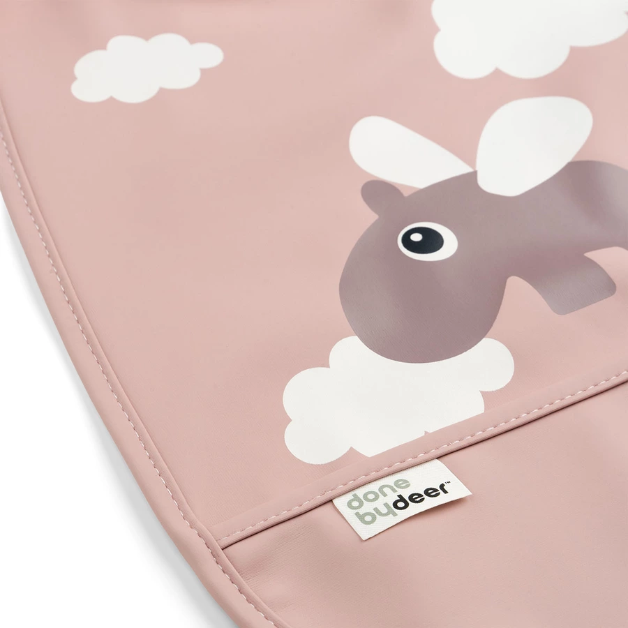 Done by Deer™ Klettverschluss-Lätzchen Happy clouds rosa