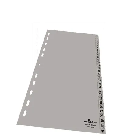 Durable 652310 Register mit geprägtenr Taben, 1-31, grau
