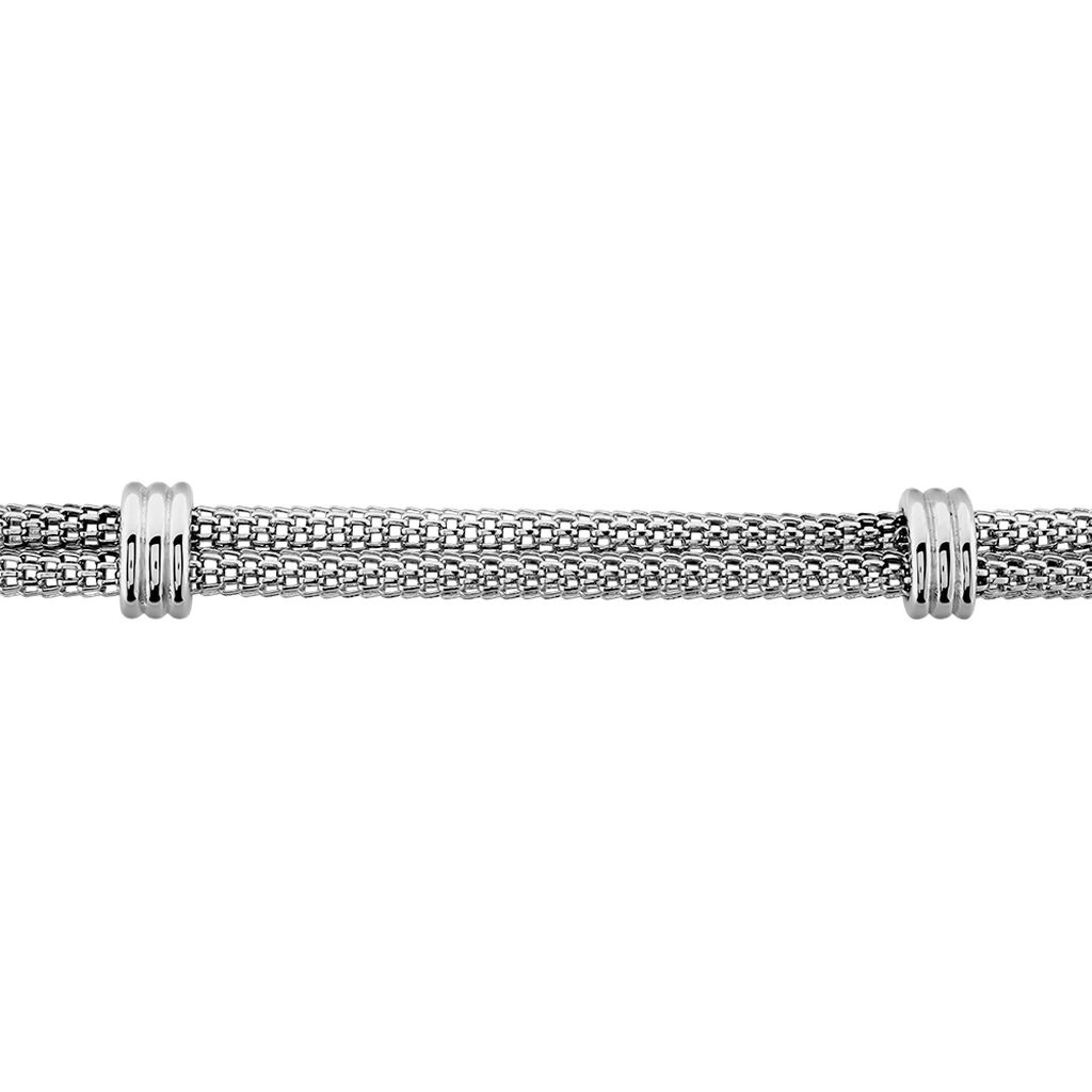 Bracelet Aleyna Maille Popcorn Acier Blanc