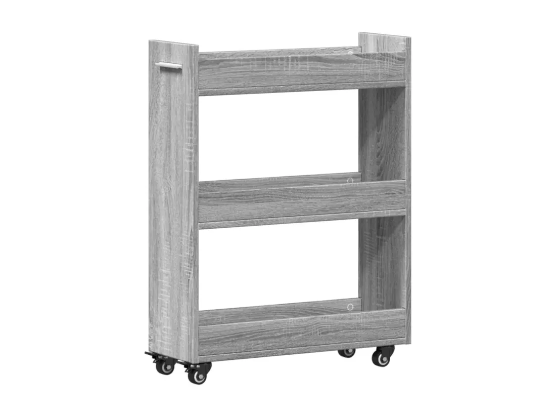 Armoire avec roues sonoma gris 60x22x79 cm bois d'ingénierie