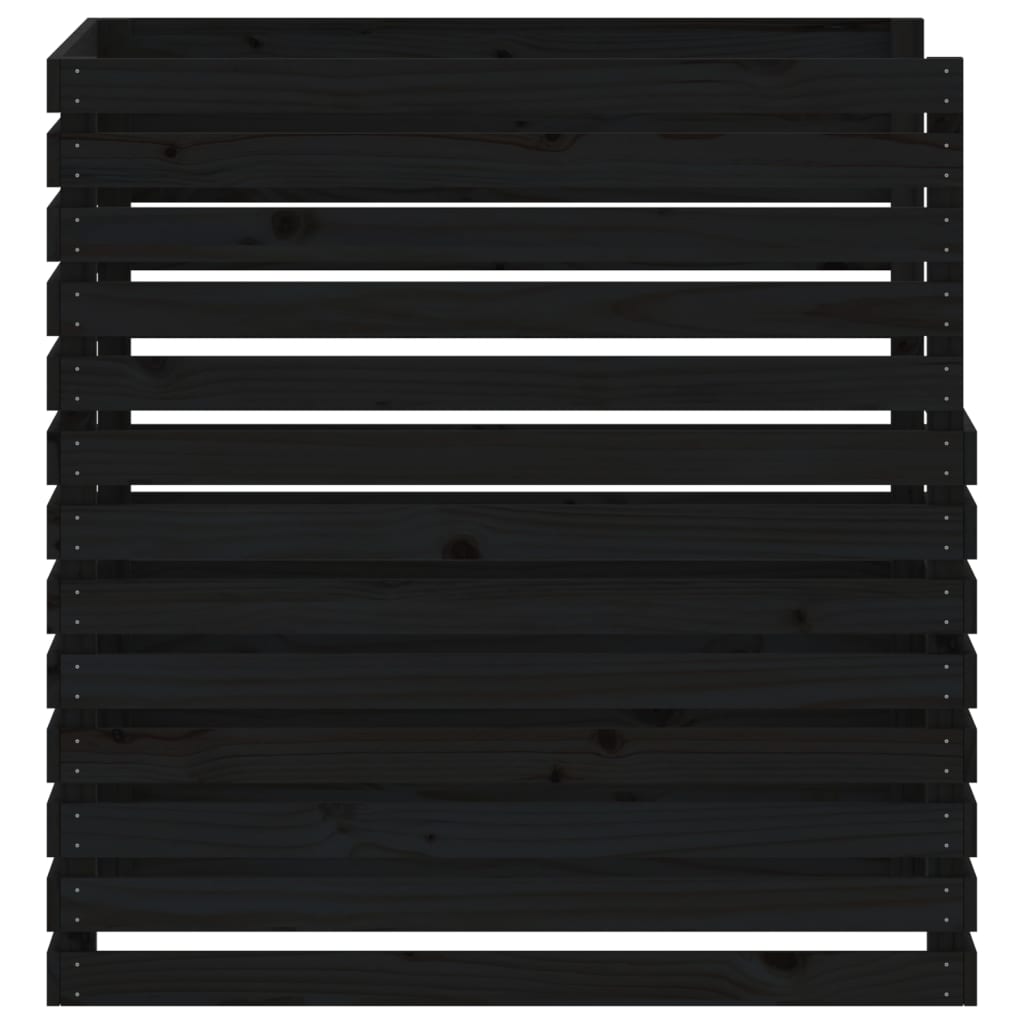 Composteur noir 100x100x102 cm bois massif de pin