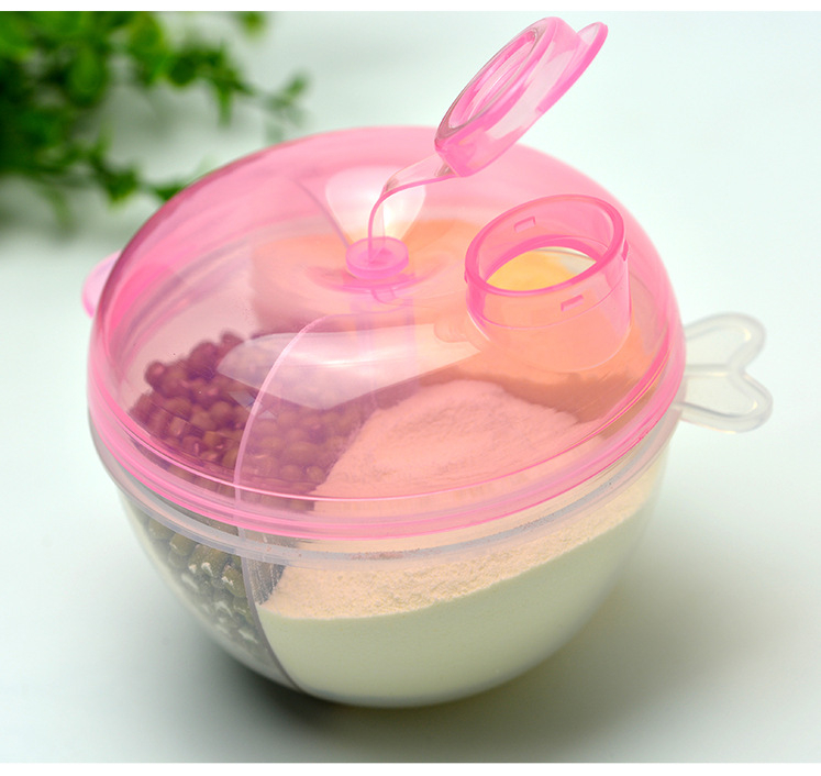 (3-fach) Baby Milchpulver Portionierer Säuglingsnahrung Aufbewahrungsbox - Pink