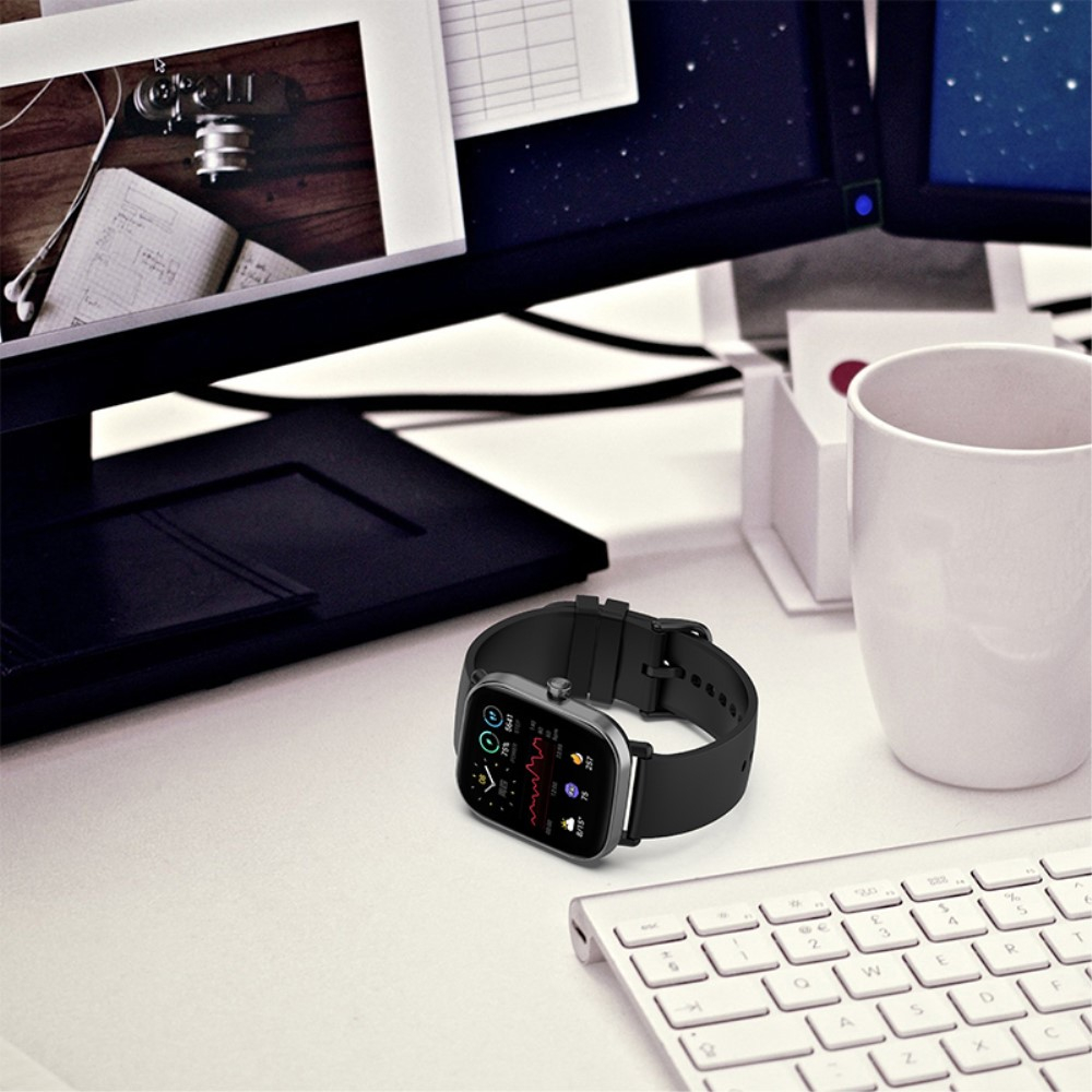 Samsung Galaxy Watch Active 2 (40mm) Silikon Armband 20mm (Gelenkumfang: 160-210mm) - Schwarz