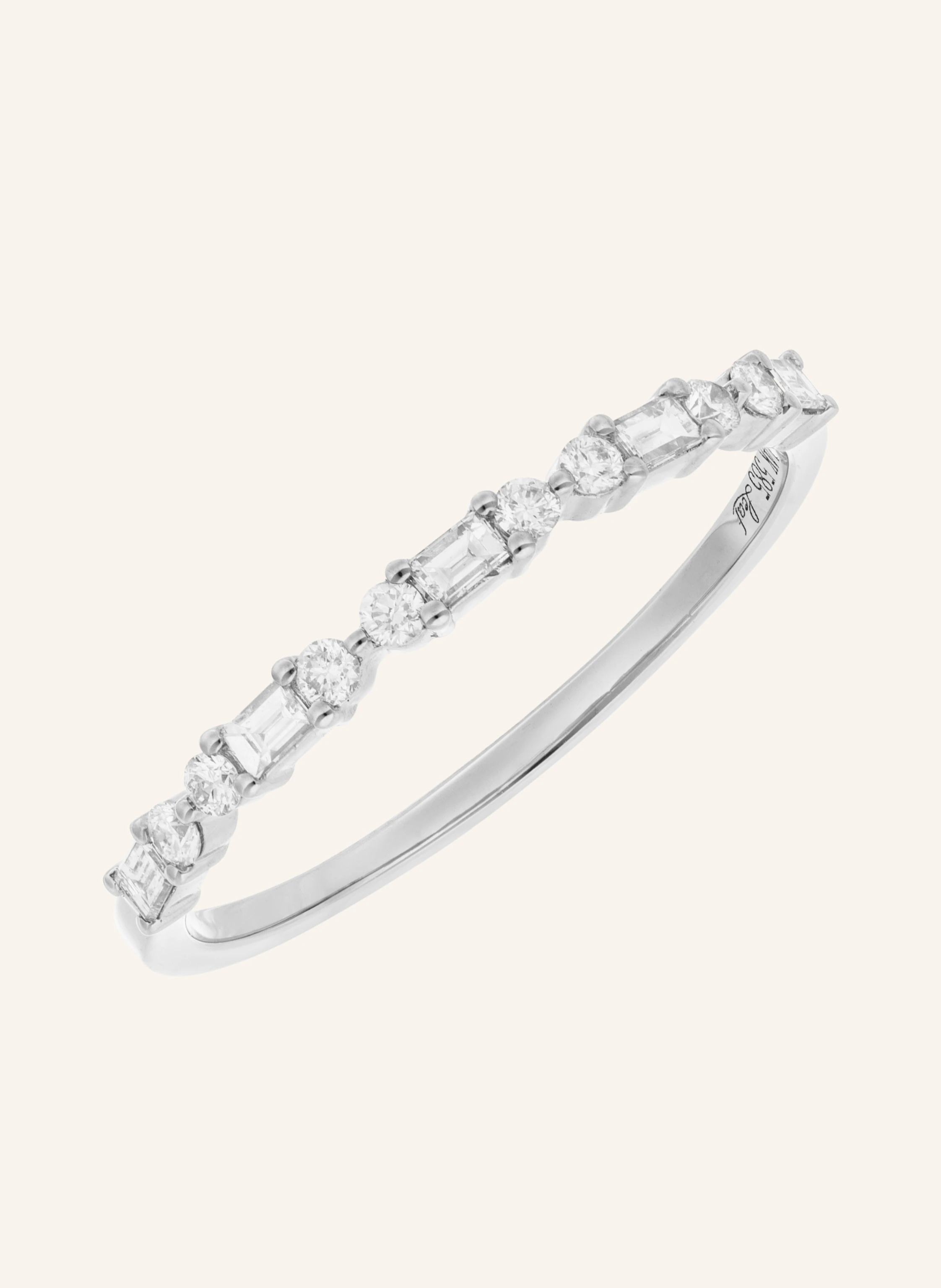 Leaf Ring BAQUETTE aus 14 Karat Weißgold mit Diamanten