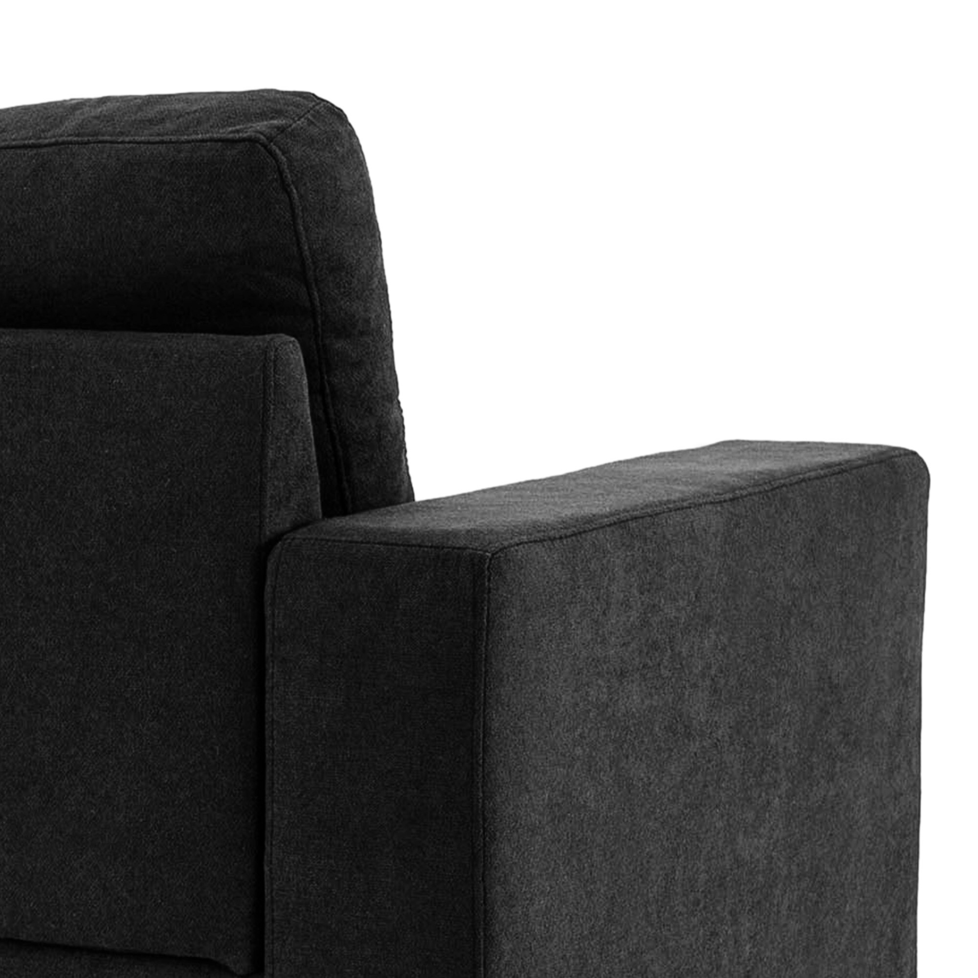 HOMCOM Ecksofa mit abnehmbarem Bezug schwarz 193L x 136B x 85H cm