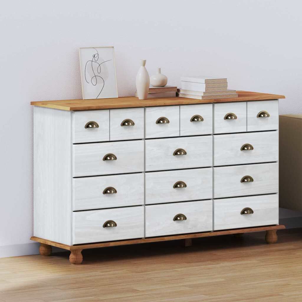 vidaXL ASKIM Ladenkast Wit 79 x 40 x 133,5 cm Massief grenenhout