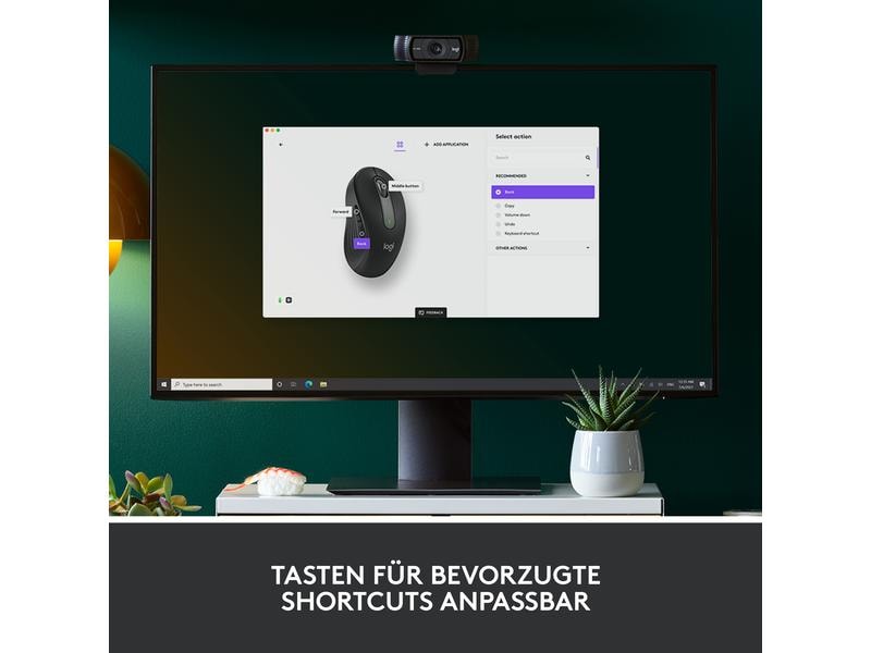 Logitech Maus Signature M650 Graphite Präzise Wireless-Maus mit «Logitech SilentTouch»-Technologie