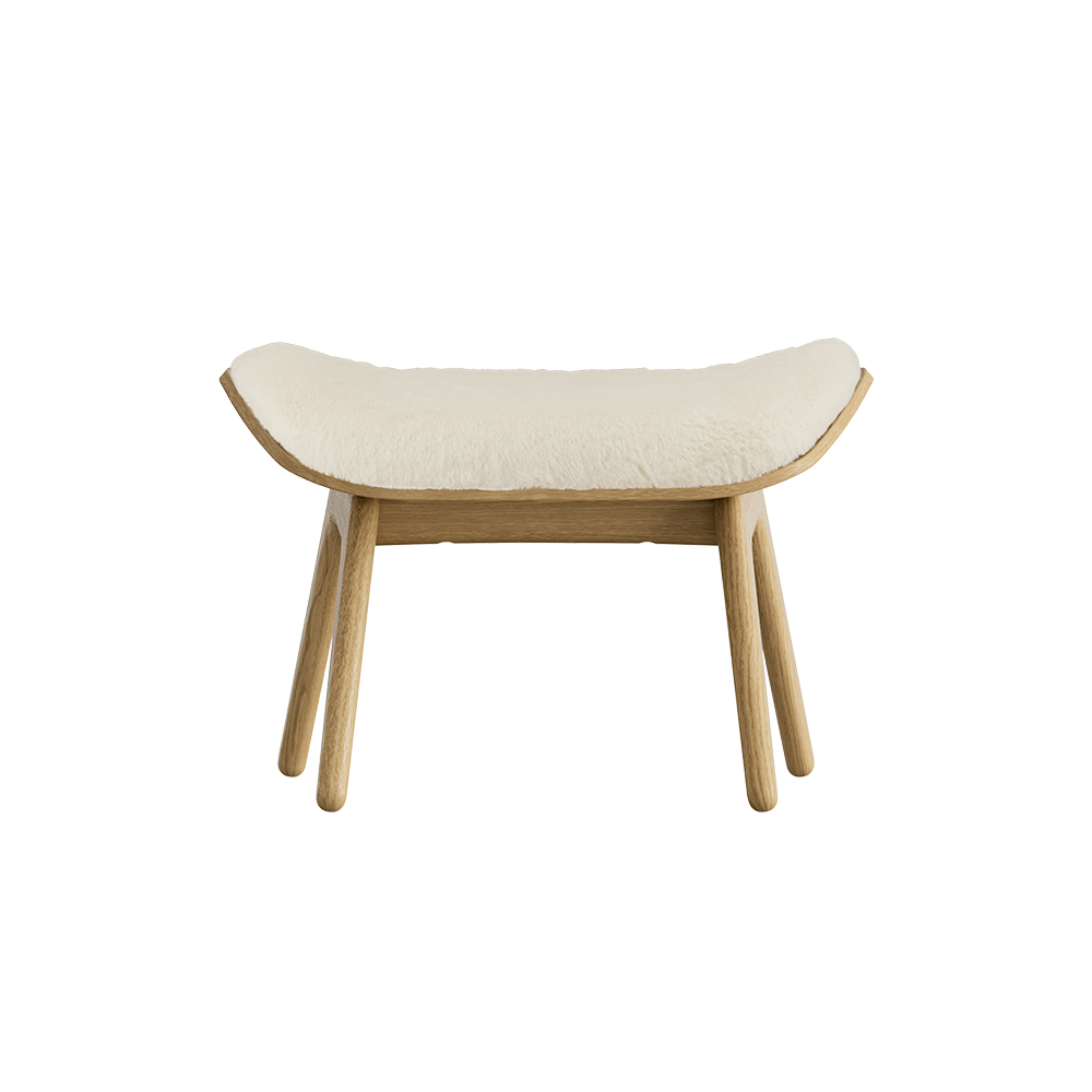 Ottoman houten voetenbank The Reader - naturel eiken Teddy White