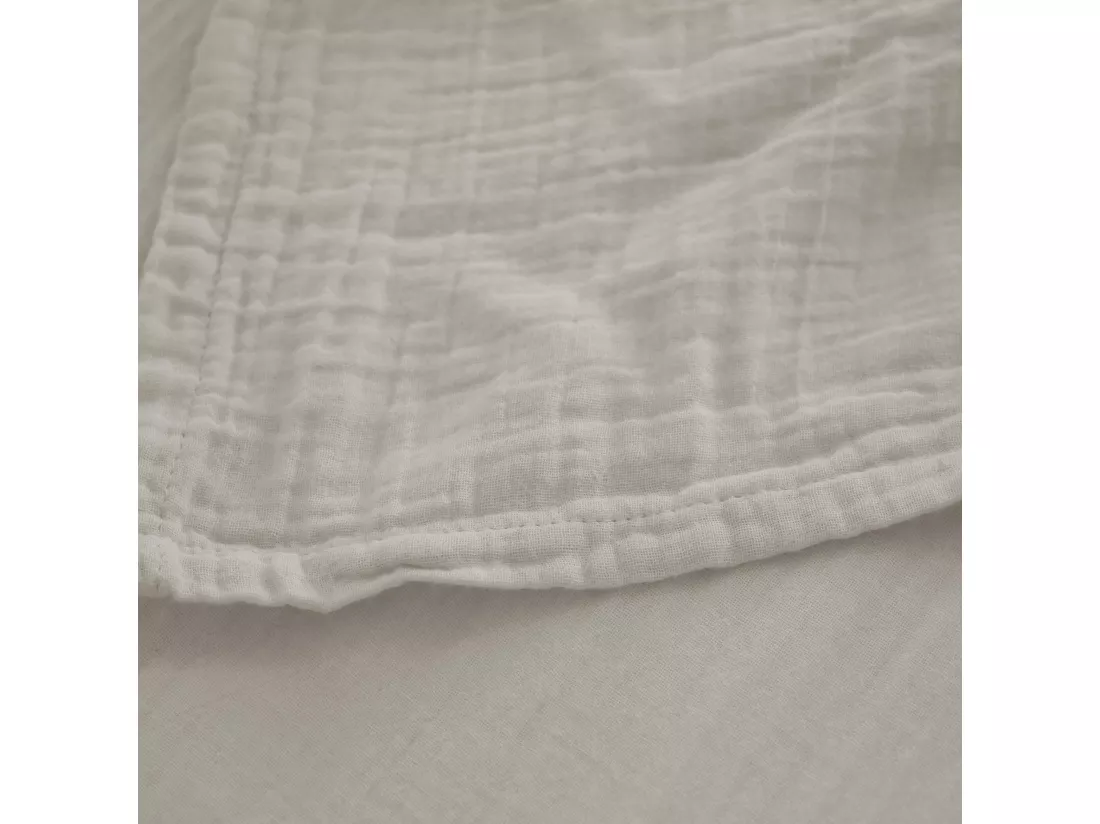 Drap plat 270x300 cm mousseline de coton MILOS beige ficelle
