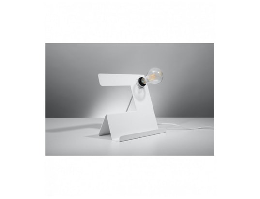 LUMINAIRE CENTER - Lampe à poser Lampe de table incline acier blanc 1 ampoule 24cm