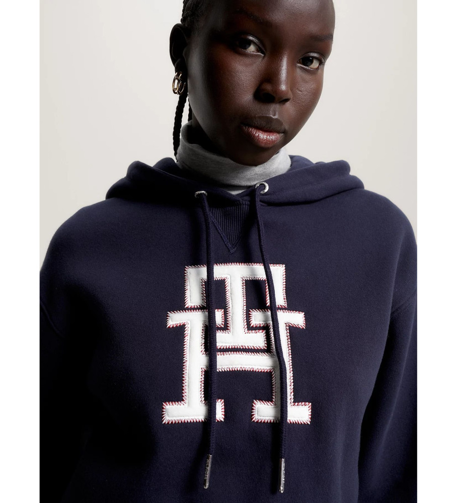 Moletom com capuz Tommy Hilfiger Modern com logotipo azul-marinho