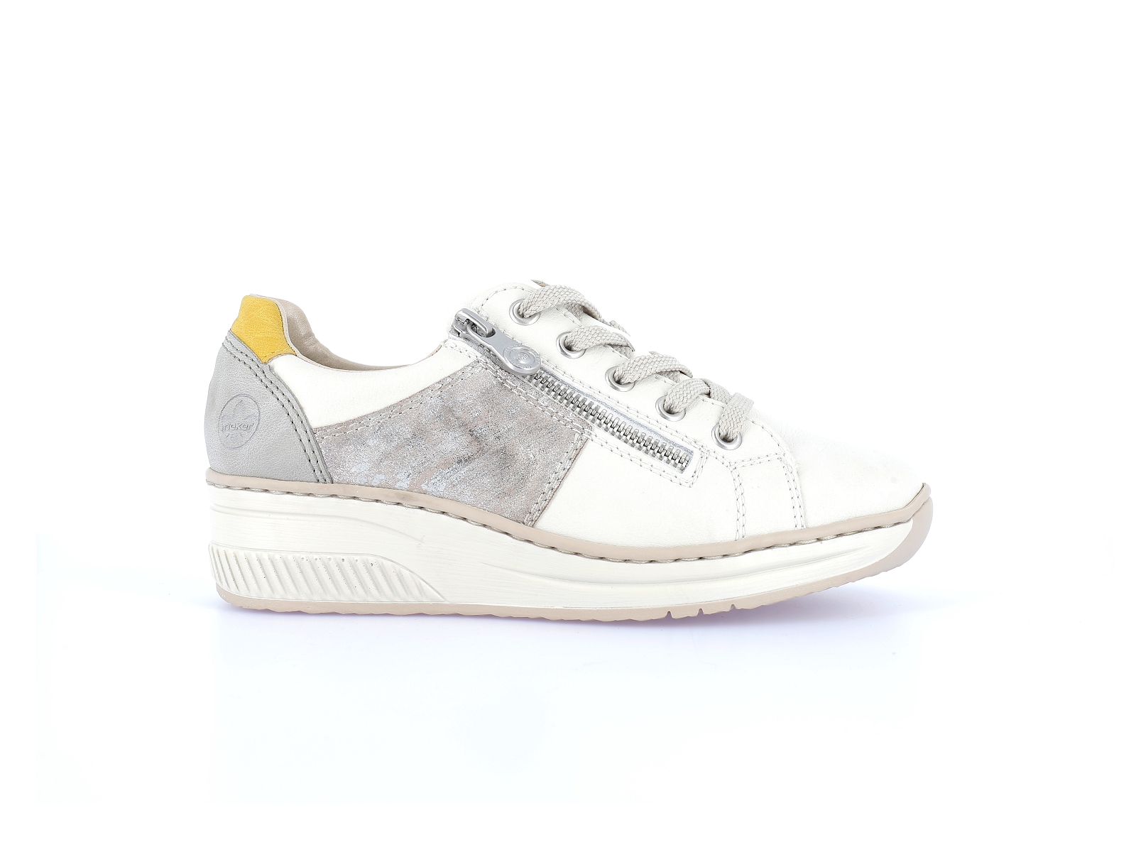 Rieker-48700 Cuir Multi Beige