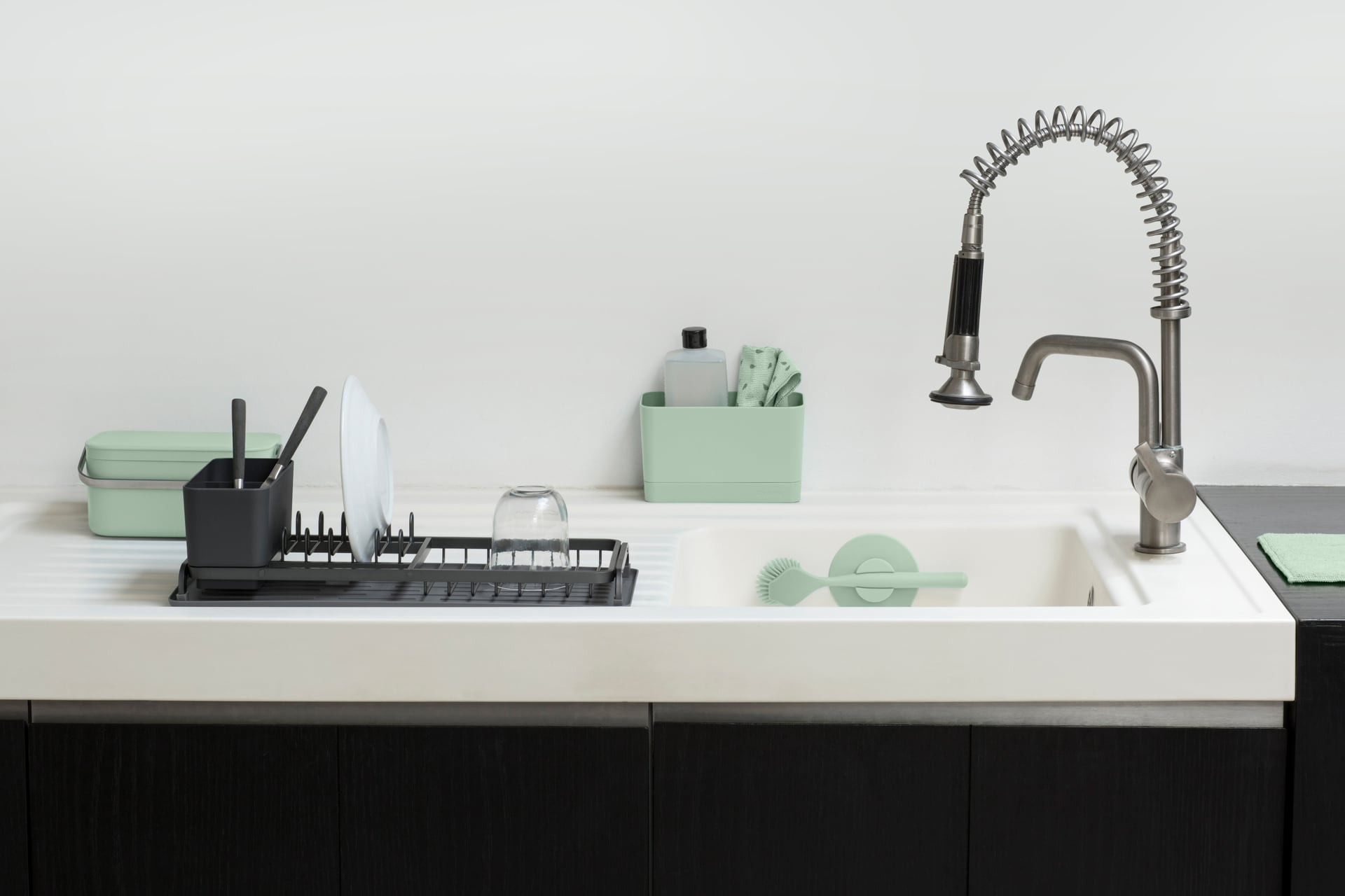 brabantia Microfaser Reinigungstücher SINKSIDE 3er Set grün/grau