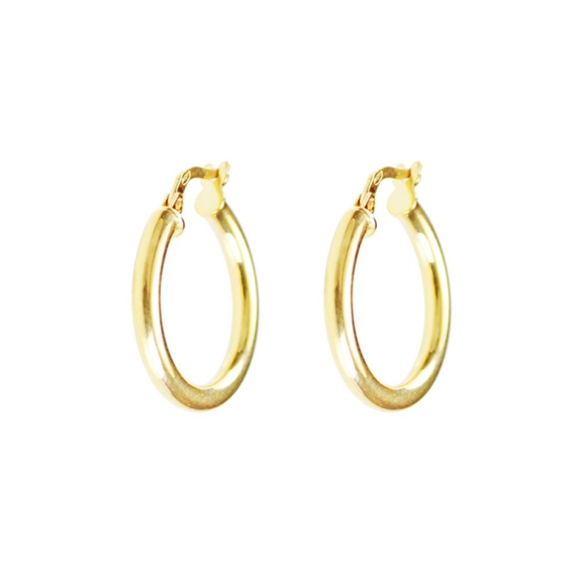 Boucles d'Oreilles Créoles Or 18 Carats 750/000 Jaune - 1cm