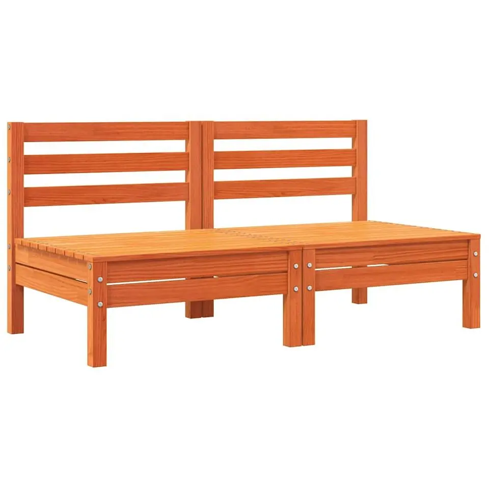 vidaXL - Tuinbank zonder armleuning - Bruin - Hout - 2 stuks - Met kussens