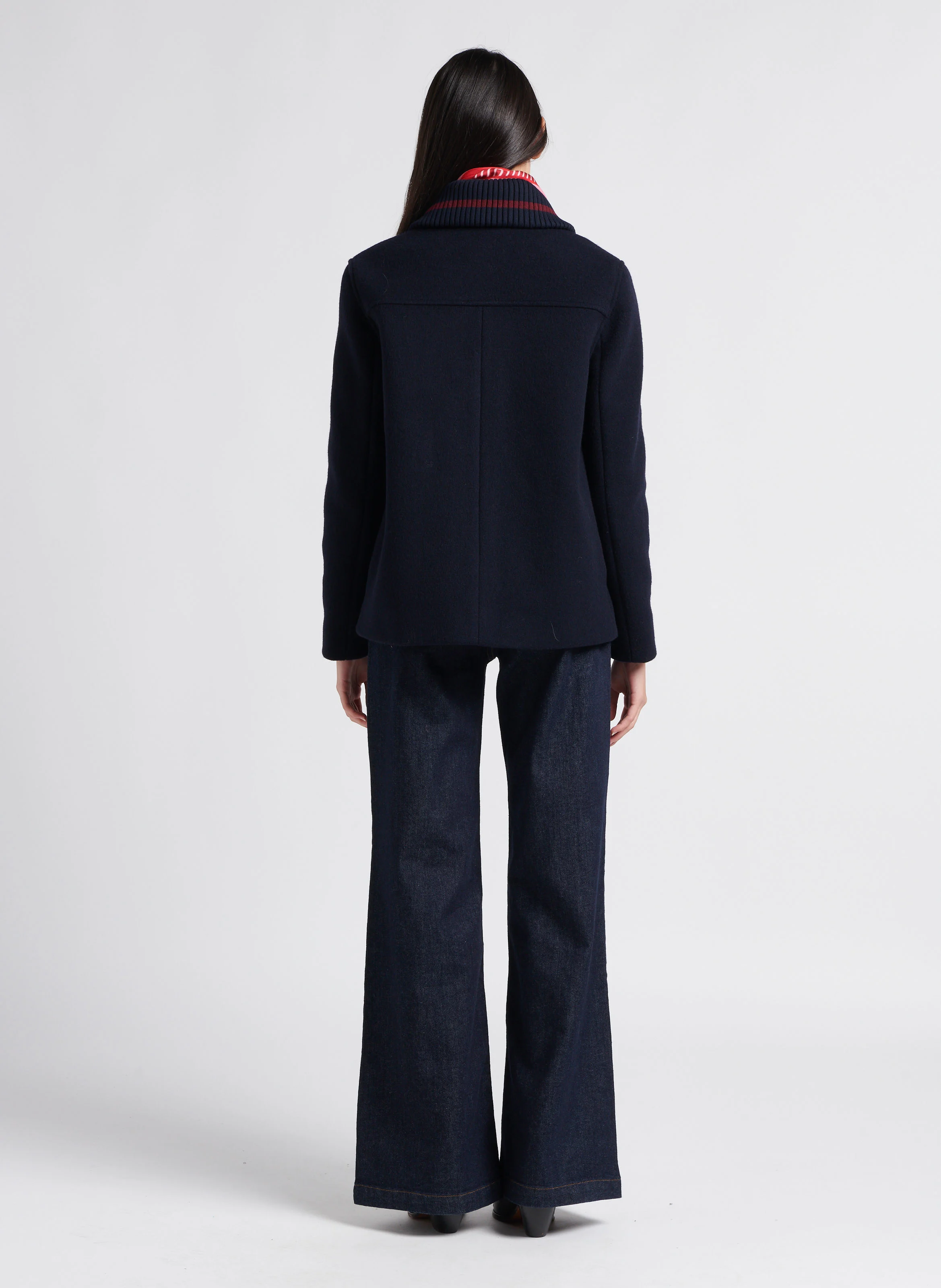 LE HAILEY - Jean large taille haute en coton stretch | Bleu