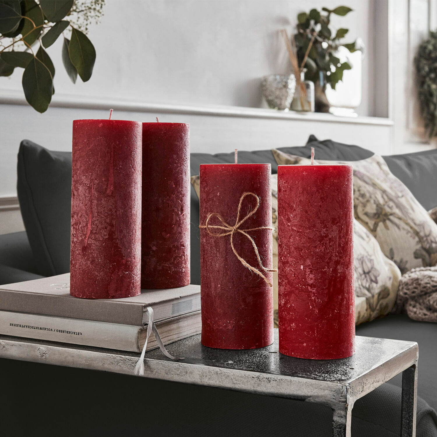 Kerze 4er Set Homel rot