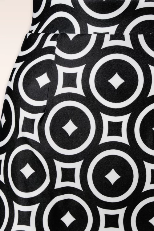 Vintage Chic for Topvintage Bobby geometric retro rok in zwart en wit