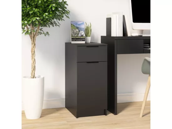 Armoire de bureau noir 33,5x50x75 bois d'ingénierie