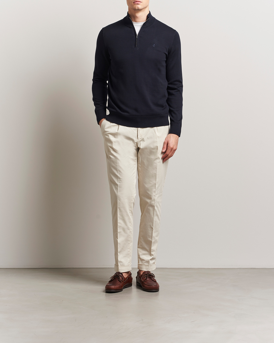 Morris Riley Cotton Half Zip Dark Blue