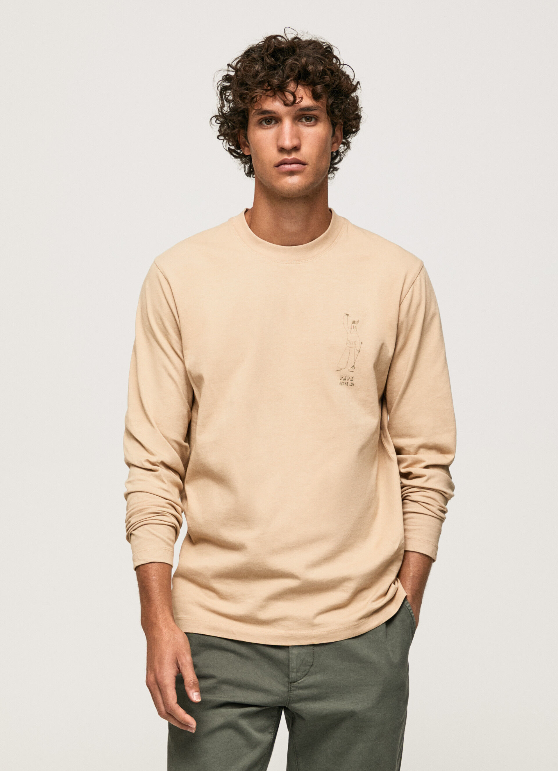CAMISA ALGODÓN GRANDE MANGÁ - bege pedra