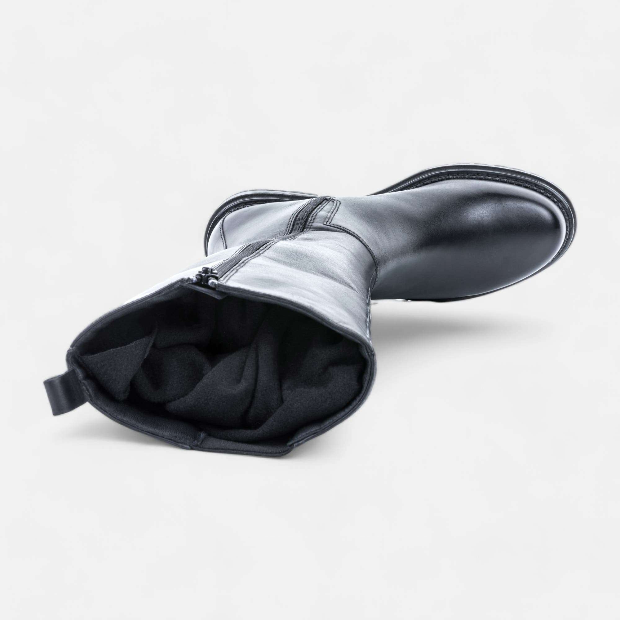 Bottes Femme en cuir noir