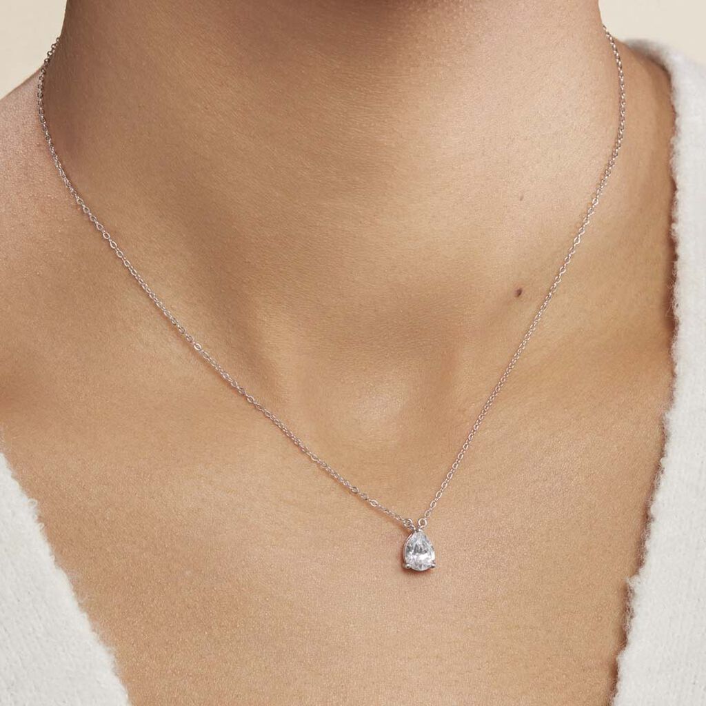 Collier Carolyn Argent Blanc Oxyde De Zirconium