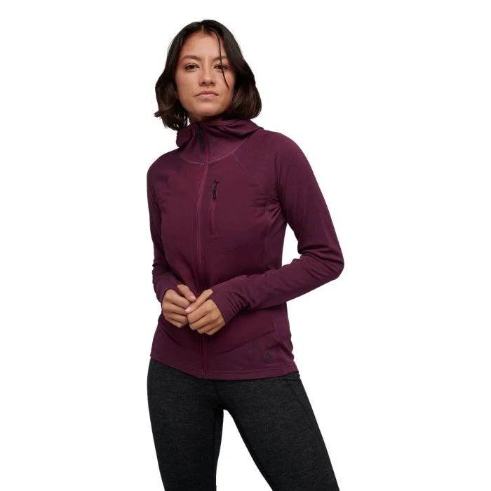 Black Diamond Dame Trøjer Coefficient LT Hybrid Hoody Rød