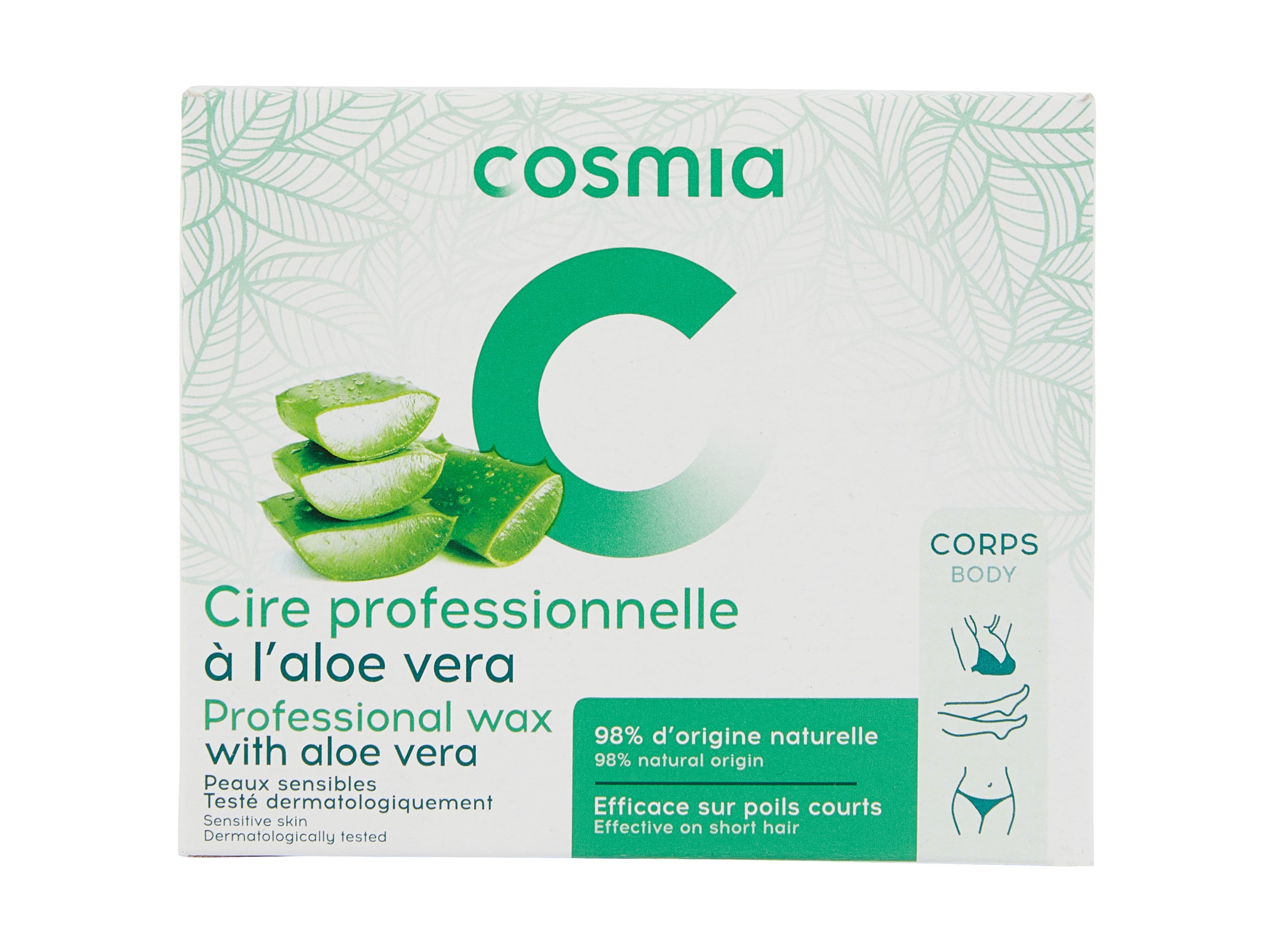 CERA COSMIA DEPILATÓRIA COM ALOÉ VERA PROFISSIONAL 400G