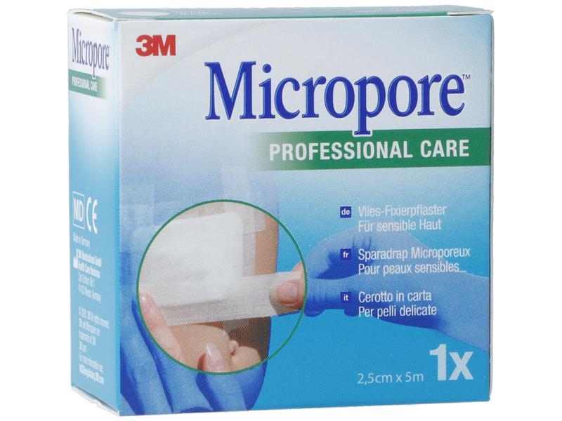 3M Micropore Fixierpflaster Vlies weiss ohne Dispenser 2.5 Zur Fixation von Wundauflagen