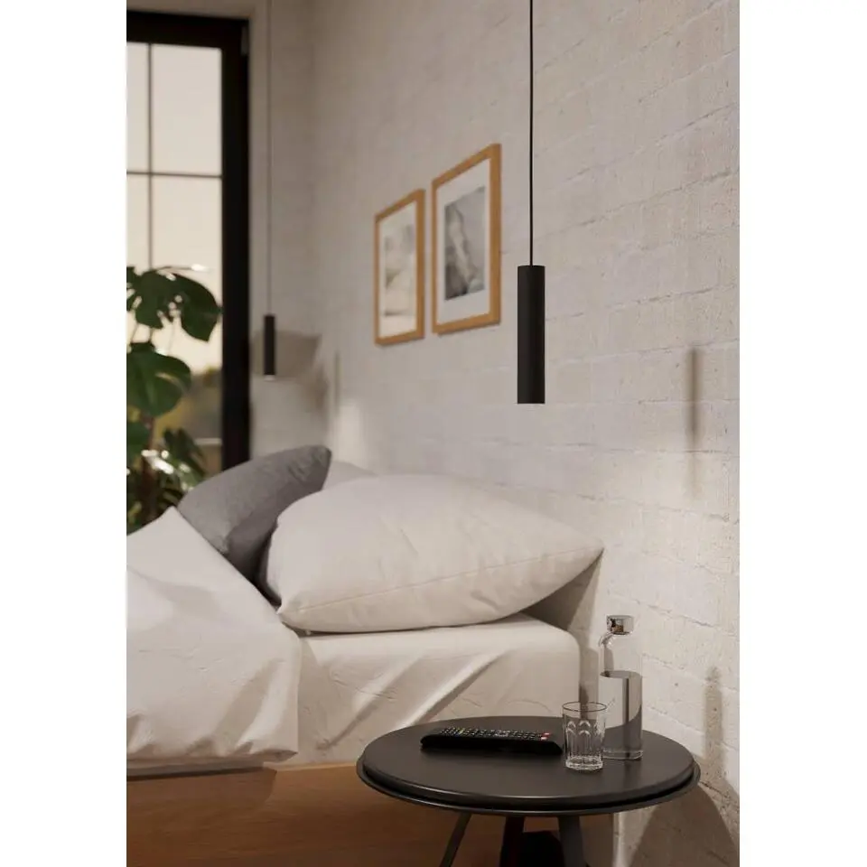 EGLO Almudaina Hanglamp - LED - Ø 4 cm - Zwart - Staal