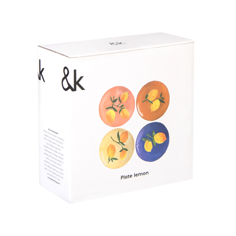 &klevering Lemon gebaksbordje Ø16 set van 4