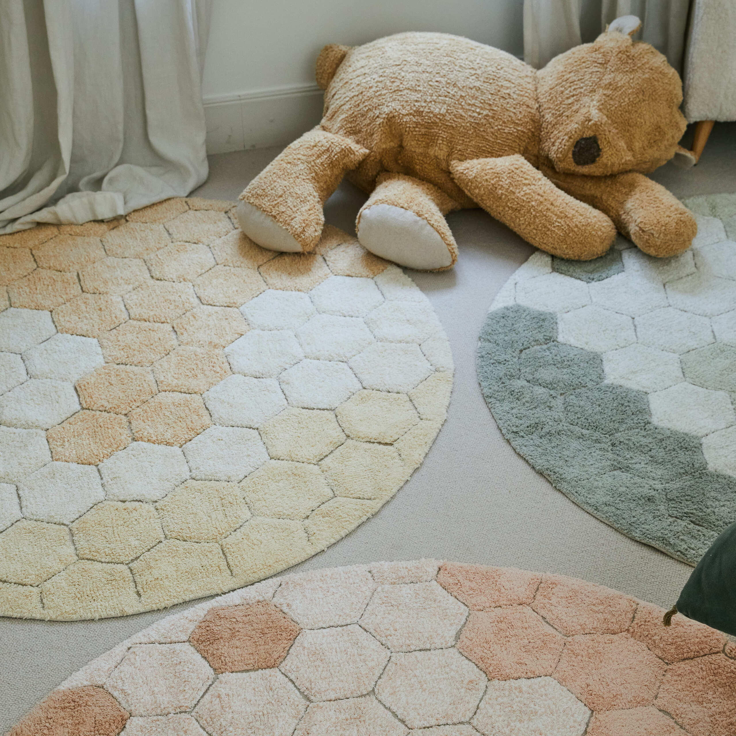 RAYON DE MIEL - Tapis en coton lavable | Rose