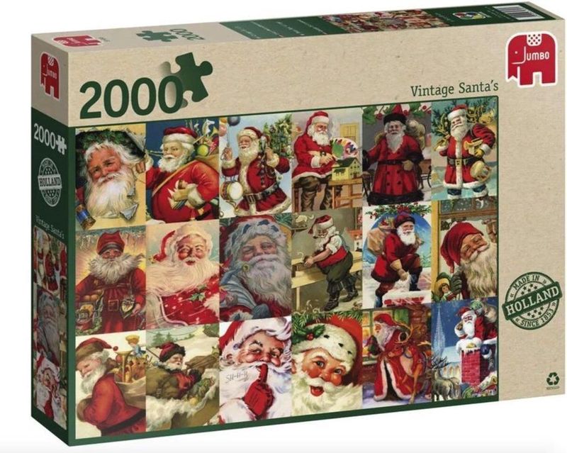 Jumbo Premium Collection Puzzel Vintage Santa's - Legpuzzel - 2000 stukjes