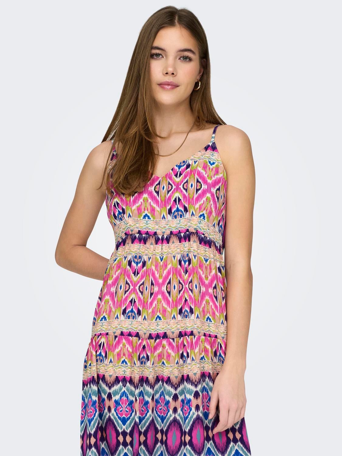 ONLALMA Langes Kleid Pink Cosmos