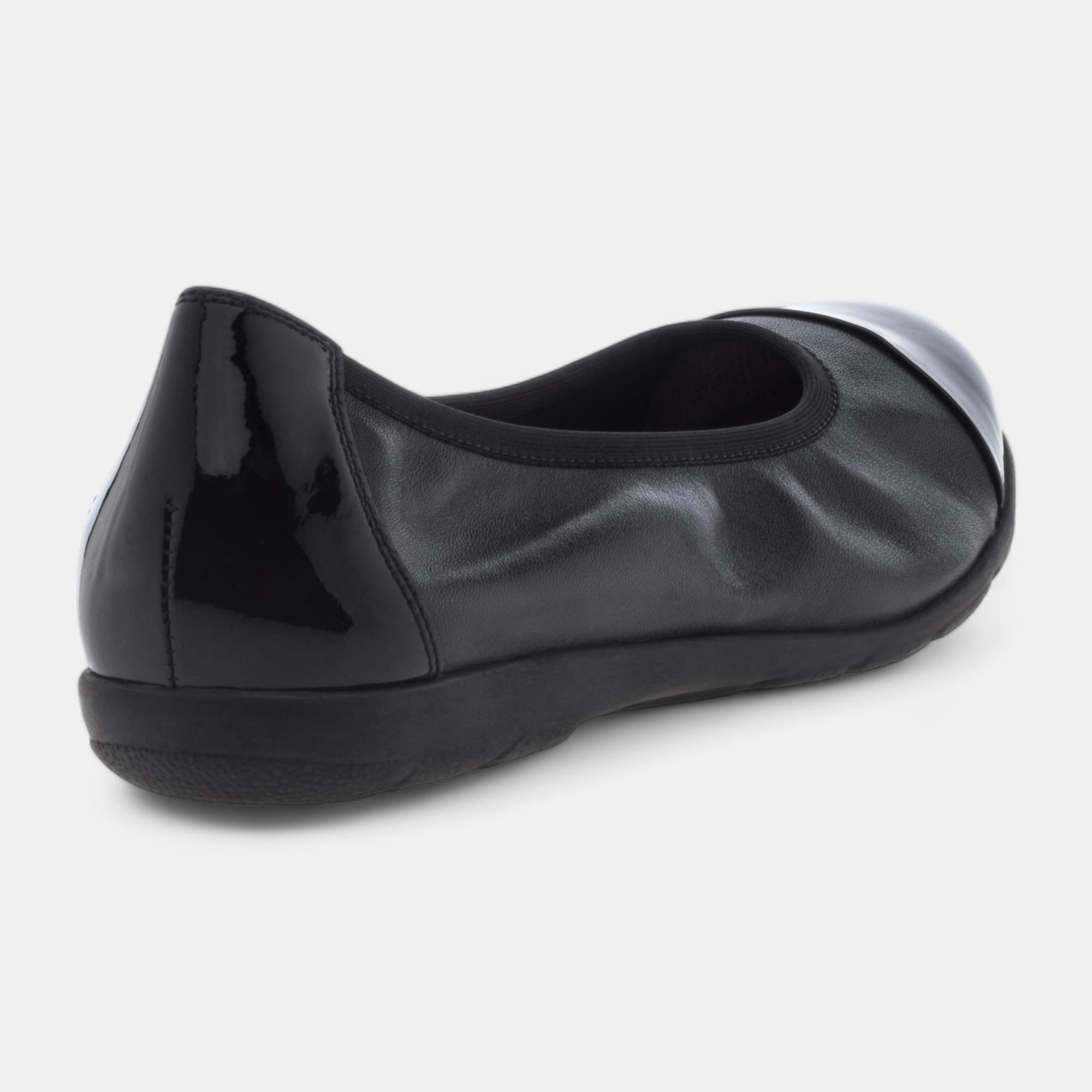 Ballerines Femme en cuir noir