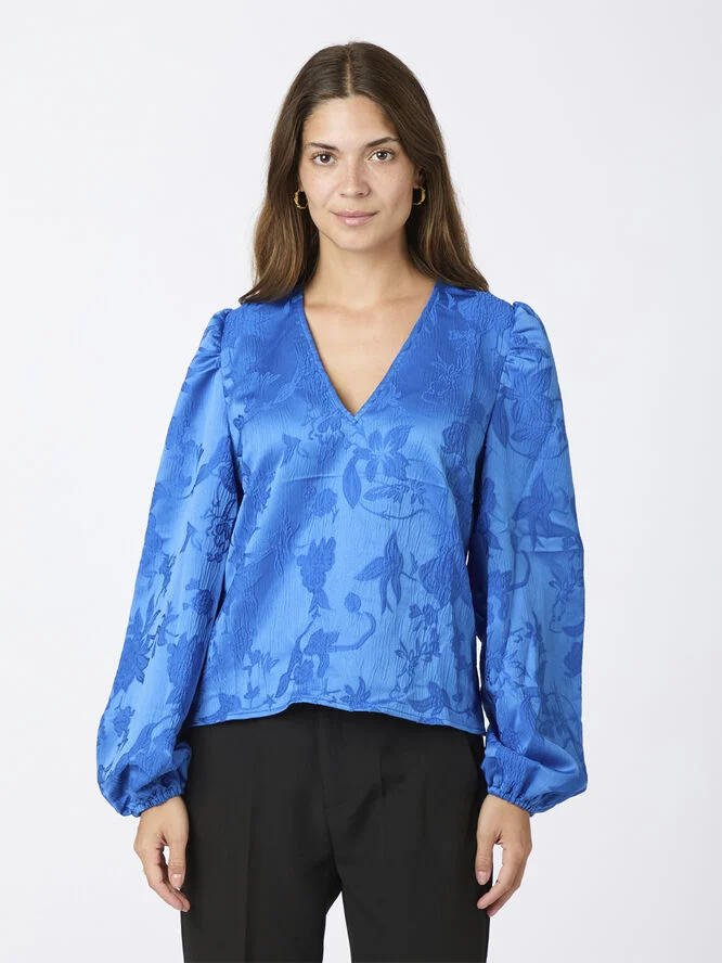 Neo Noir Palmino Jacquard Blouse Blue