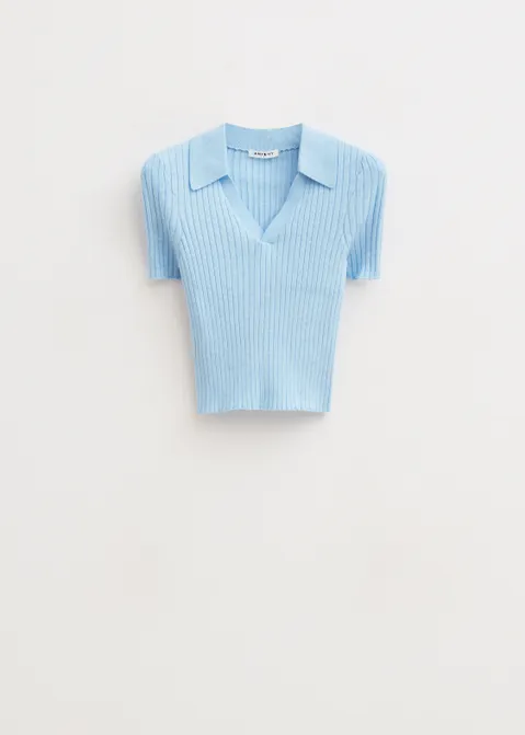 Polo trui met rib structuur blauw (BLW.L)