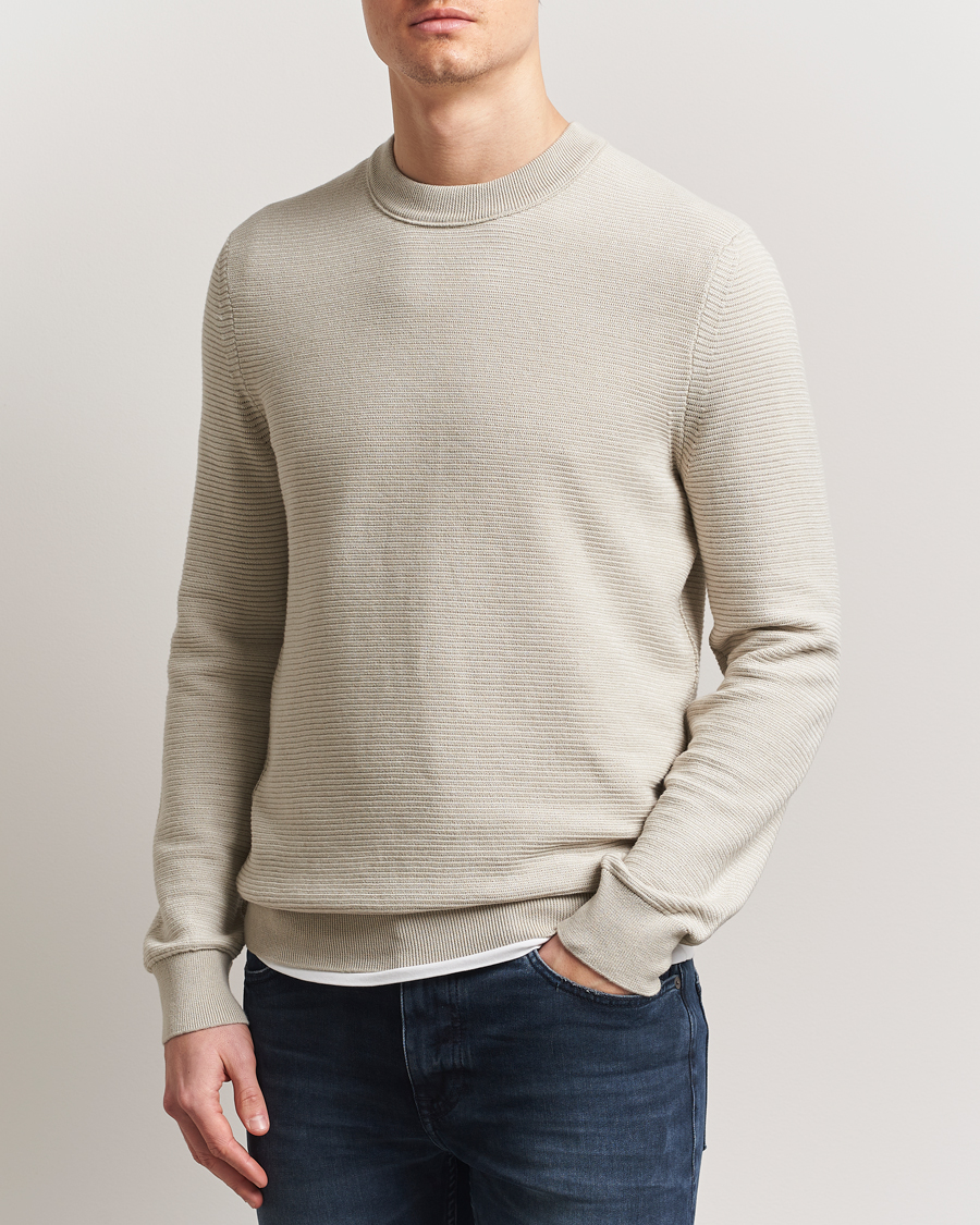 BOSS ORANGE Aspoki Structured Knitted Sweater Light Beige