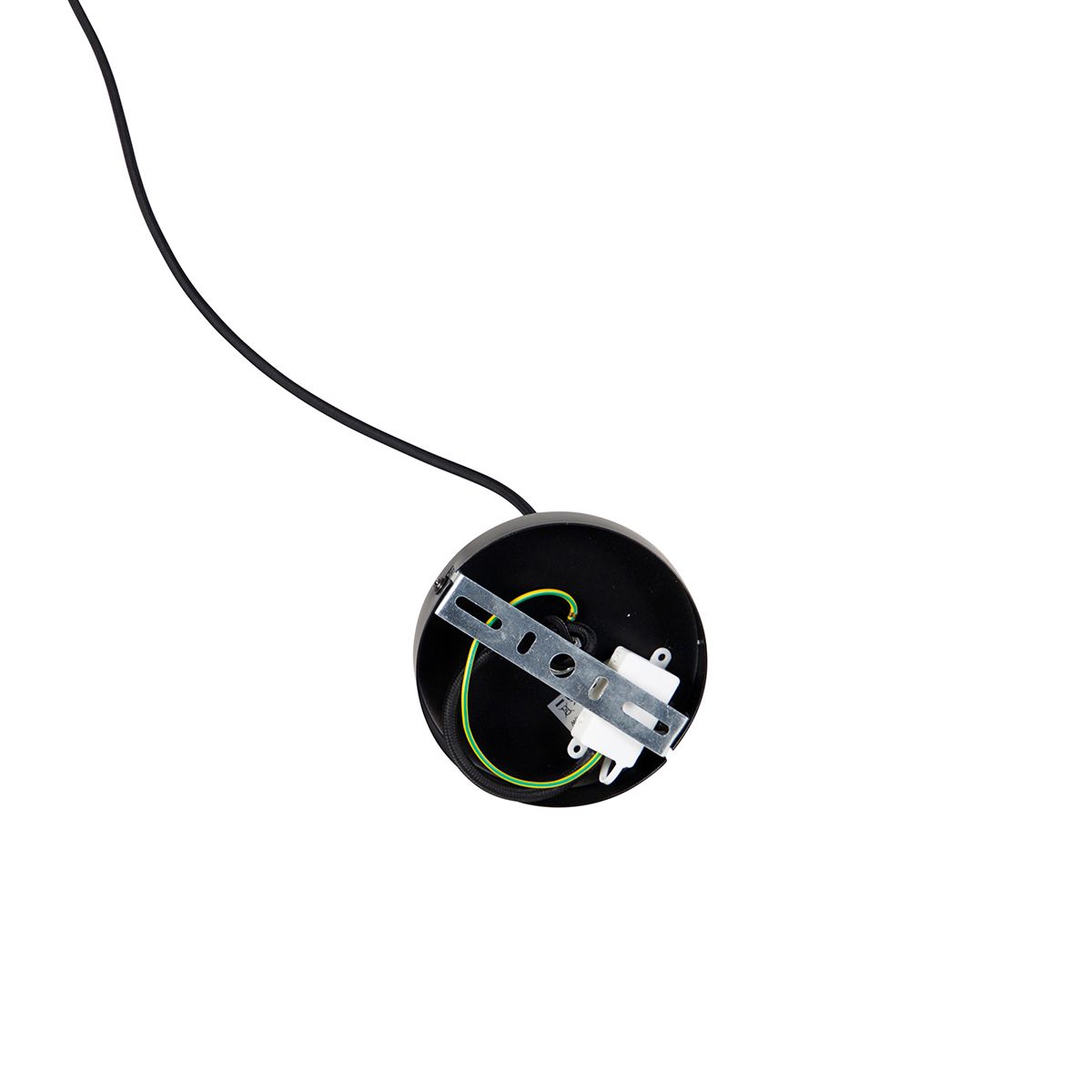 Smart hanglamp zwart met goud en smoke glas incl. Wifi A60 - Zuzanna