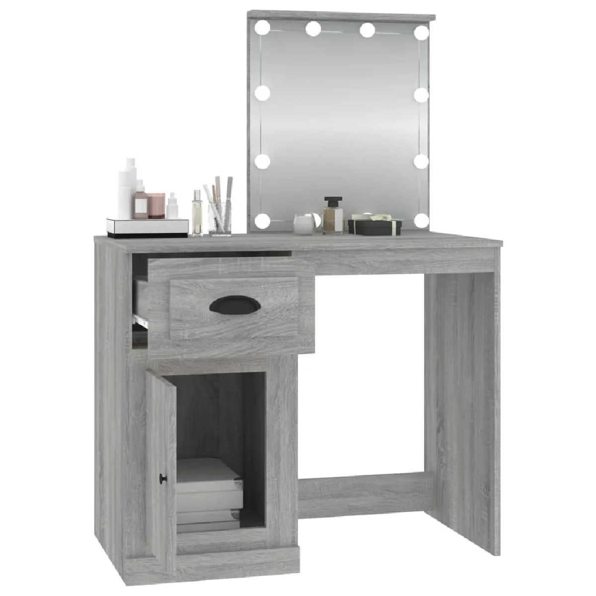 vidaXL Coiffeuse avec LED - Sonoma gris