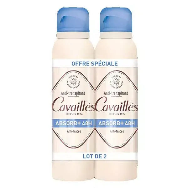 Rogé Cavaillès Déodorant ABSORB+ 48h Anti-Traces Spray 150ml x2