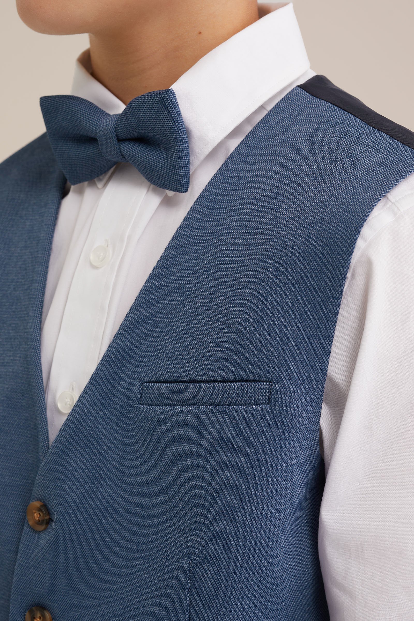 Jongens slim fit gilet met structuur WE Fashion Blauw