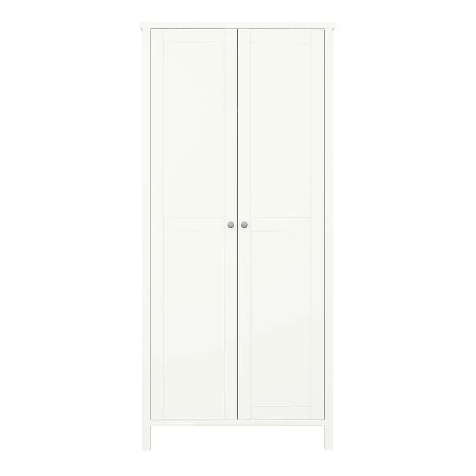 Hioshop Trone kledingkast 2 deuren- wit gelakt