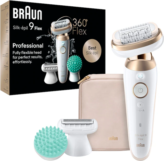 Braun Epilierer »Silk-épil Flex 9 9-071« mit Rasieraufsatz, Trimmeraufsatz & Massageaufsatz
