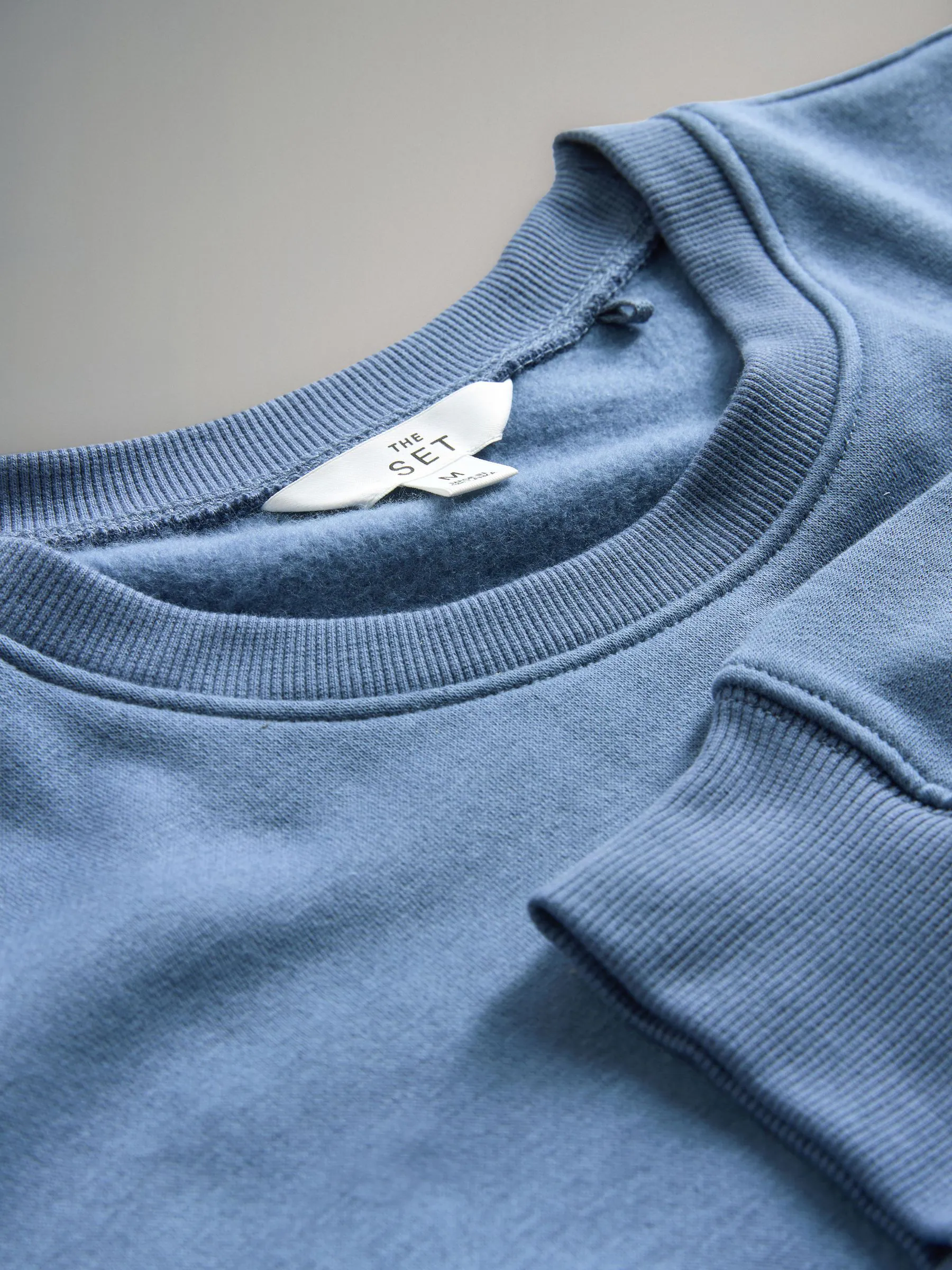 Marineblauw/Chocoladebruin/Lichtblauw - The Set set van 3 ruimvallende sweatshirts met ronde hals