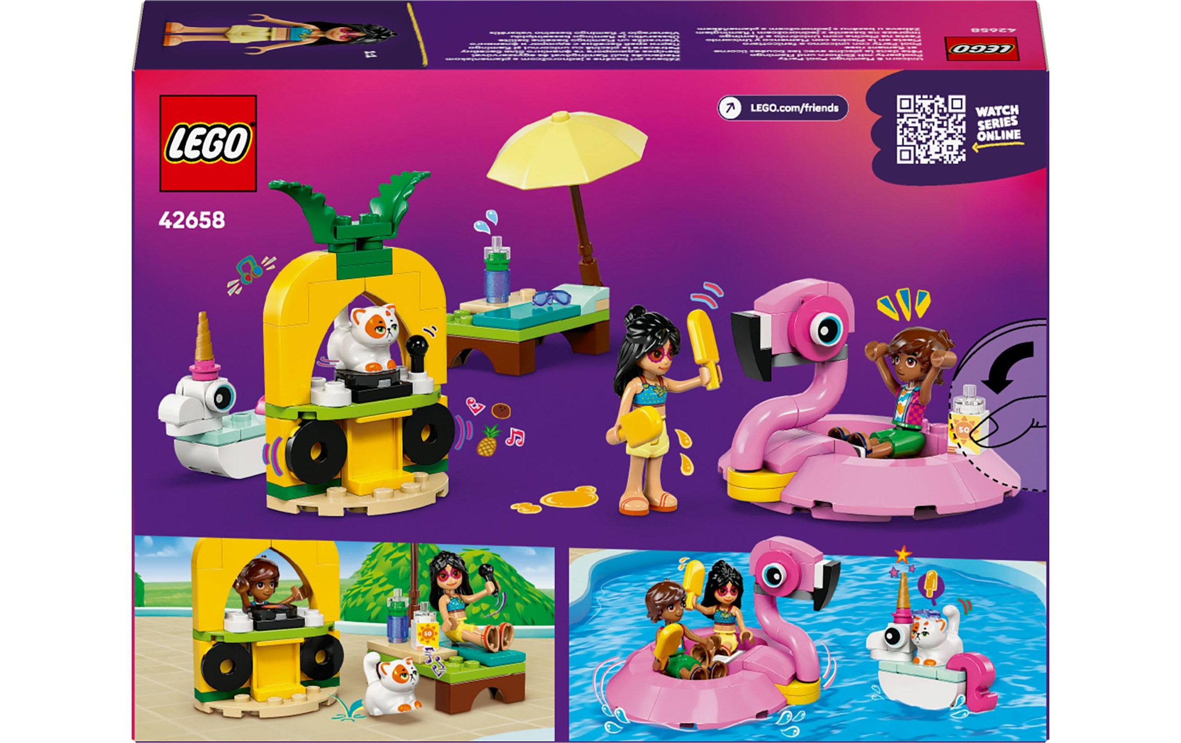 LEGO® Spielbausteine »Friends Poolparty mit Einhorn und Flamingo 42658«