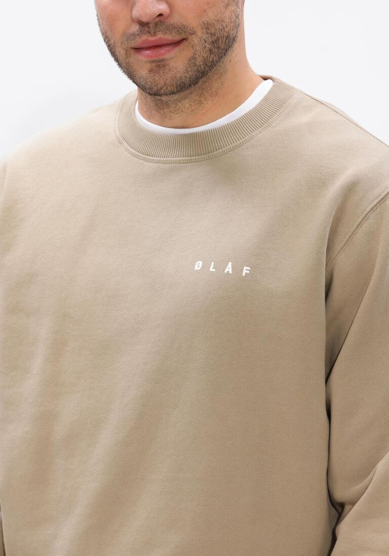 beige olaf hussein sweater brushstroke face crewneck