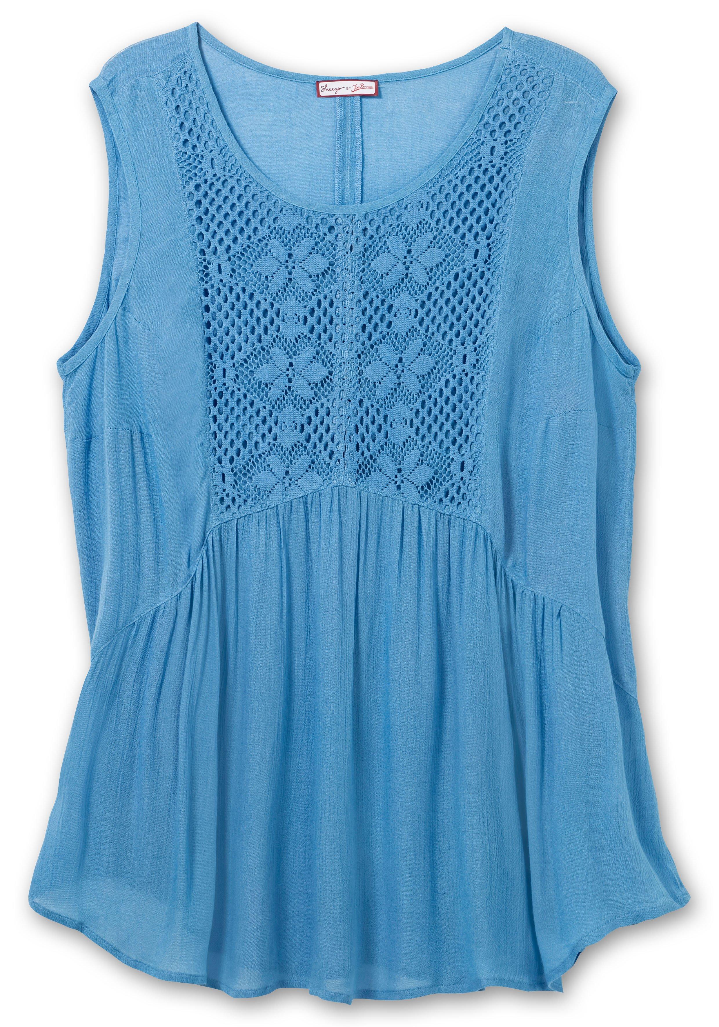 Top mit Crochet-Spitze und Zipfelsaum