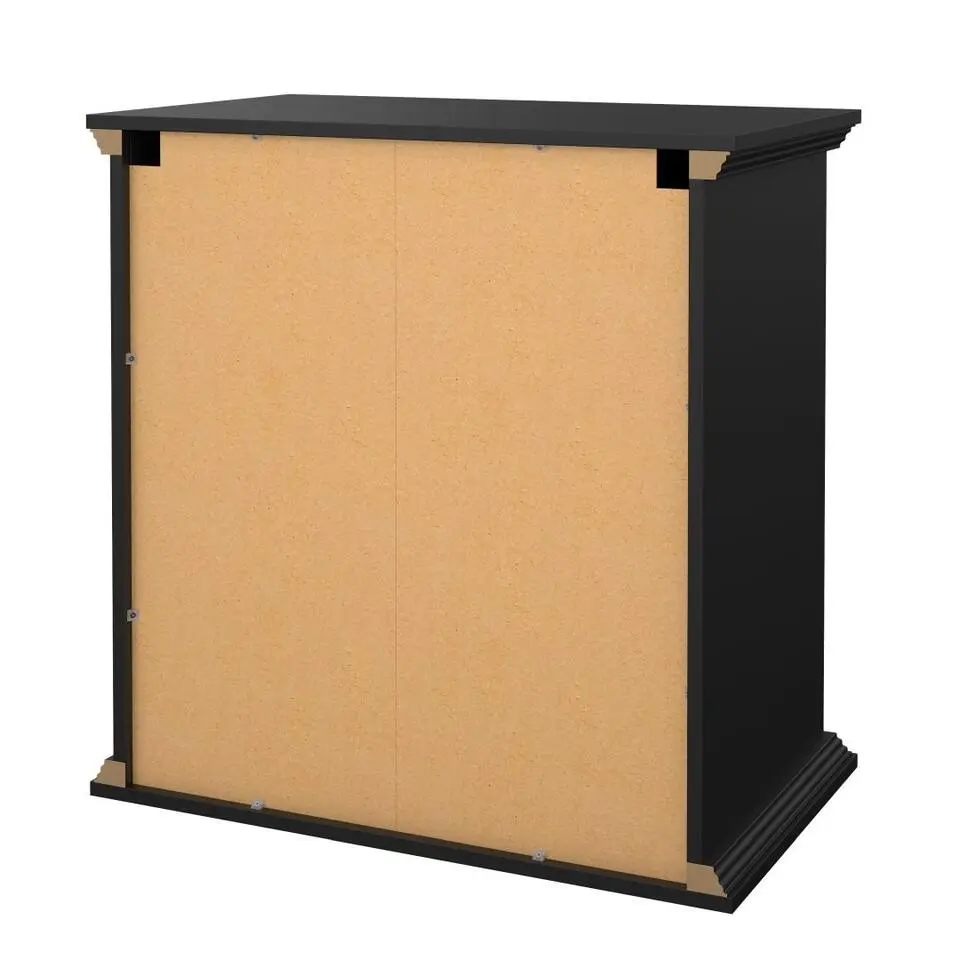 Hioshop North kommode 3 laden zwart mat